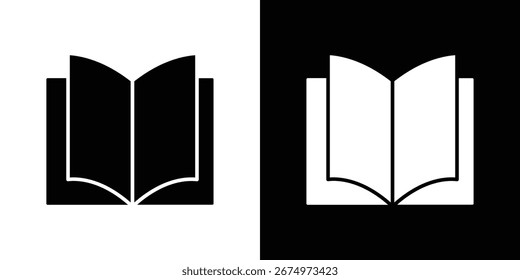 open book icon logo. simple graphic symbols