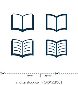 Open Book Icon Logo Template Vector EPS10