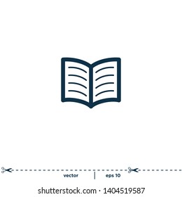 Open Book Icon Logo Template Vector EPS10