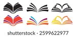 Open book icon, logo vector illustration. Editable stoke eps 10.