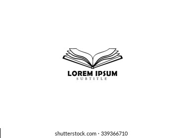 Open book icon logo in vector format