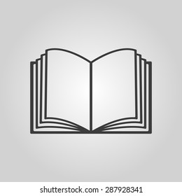 The open book icon. Manual and tutorial, instruction symbol. Flat Vector illustration