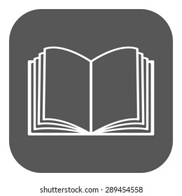 The Open Book Icon. Manual And Tutorial, Instruction Symbol. Flat Vector Illustration. Button