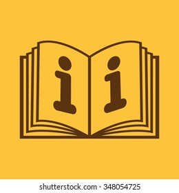 The open book icon. Manual and tutorial, instruction, encyclopedia symbol. Flat Vector illustration