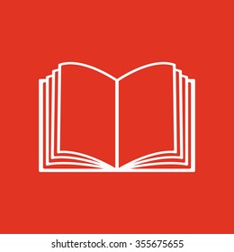The open book icon. Manual and tutorial, instruction symbol. Flat Vector illustration