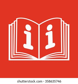 The open book icon. Manual and tutorial, instruction, encyclopedia symbol. Flat Vector illustration