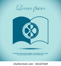 The open book icon. Manual and tutorial, instruction symbol. 
