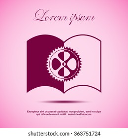 The open book icon. Manual and tutorial, instruction symbol.