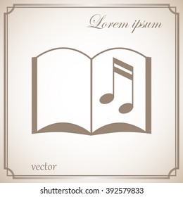 The open book icon. Manual and tutorial, music , instruction symbol