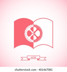 The open book icon. Manual and tutorial, instruction symbol.