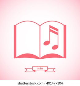 The open book icon. Manual and tutorial, music , instruction symbol