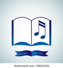 The open book icon. Manual and tutorial, music , instruction symbol, vector