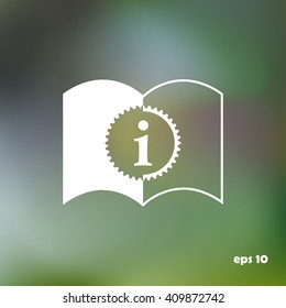 The open book icon. Manual and tutorial,  instruction symbol, vector