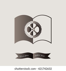 The open book icon. Manual and tutorial, instruction symbol.