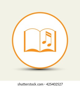 The open book icon. Manual and tutorial, music , instruction symbol