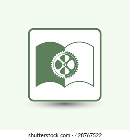 The open book icon. Manual and tutorial, instruction symbol.