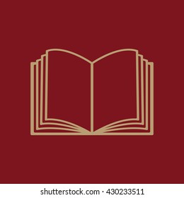 The open book icon. Manual and tutorial, instruction symbol. Flat Vector illustration