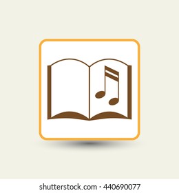 The open book icon. Manual and tutorial, music , instruction symbol