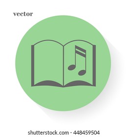 The open book icon. Manual and tutorial, music ,