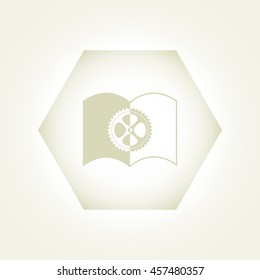The open book icon. Manual and tutorial, instruction symbol.