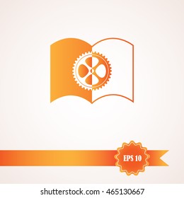 The open book icon. Manual and tutorial, instruction symbol.