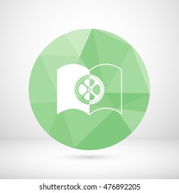 The open book icon. Manual and tutorial, instruction symbol.