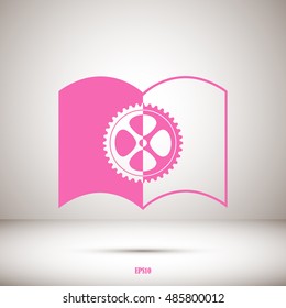 The open book icon. Manual and tutorial, instruction symbol.