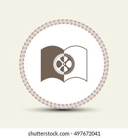 The open book icon. Manual and tutorial, instruction symbol.