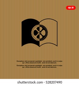 The open book icon. Manual and tutorial, instruction symbol.