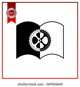 The open book icon. Manual and tutorial, instruction symbol.