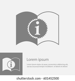 The open book icon. Manual and tutorial,  instruction symbol.