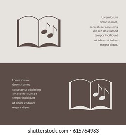 The open book icon. Manual and tutorial, music , instruction