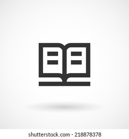 Open book icon. Modern minimalist mobile app ui flat simple icon. 