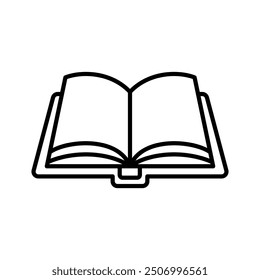 Open book icon. Notebook on white background. Education symbol. Vector Illustration.
