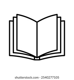 Open book icon. Notebook on white background. Education symbol. Vector Illustration.