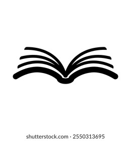 Open book icon. Notebook on white background. Education symbol. Vector Illustration.