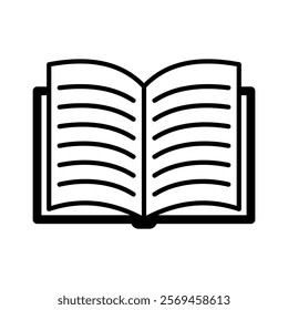 Open book icon. Notebook on white background. Education symbol. Vector Illustration.