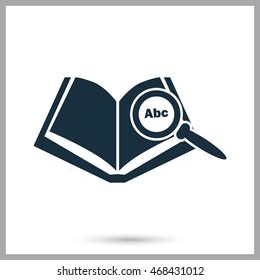 Open book icon on the background
