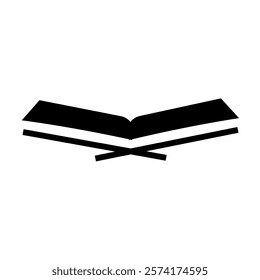 open book icon. book icon on black background