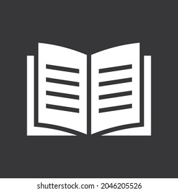 Open Book icon on grey background