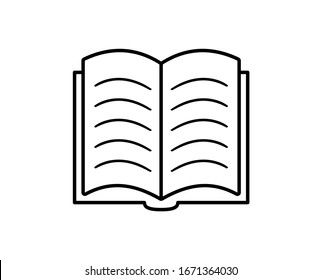 Open book icon on a white background.