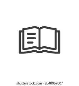 Abrir icono de libro sobre fondo blanco.