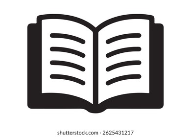 Open book icon on a white background.