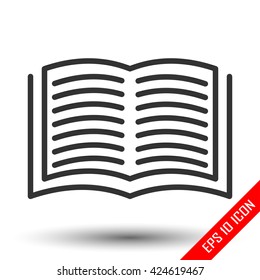 Open book icon. Book opened in the middle. Vector illustration.