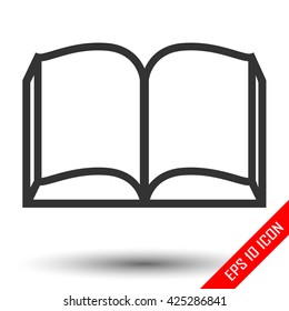 Open book icon. Book opened in a middle. Vector illustration.