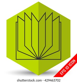 Open book icon. Book opened in a middle. Vector illustration.
