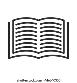 Open book icon. Book opened in a middle. Vector illustration.