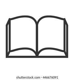 Open book icon. Book opened in a middle. Vector illustration.