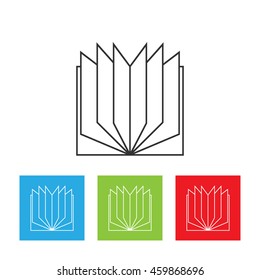 Open book icon. Book opened in a middle. Vector illustration.