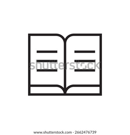 open book icon outline editable stroke line drawing eps